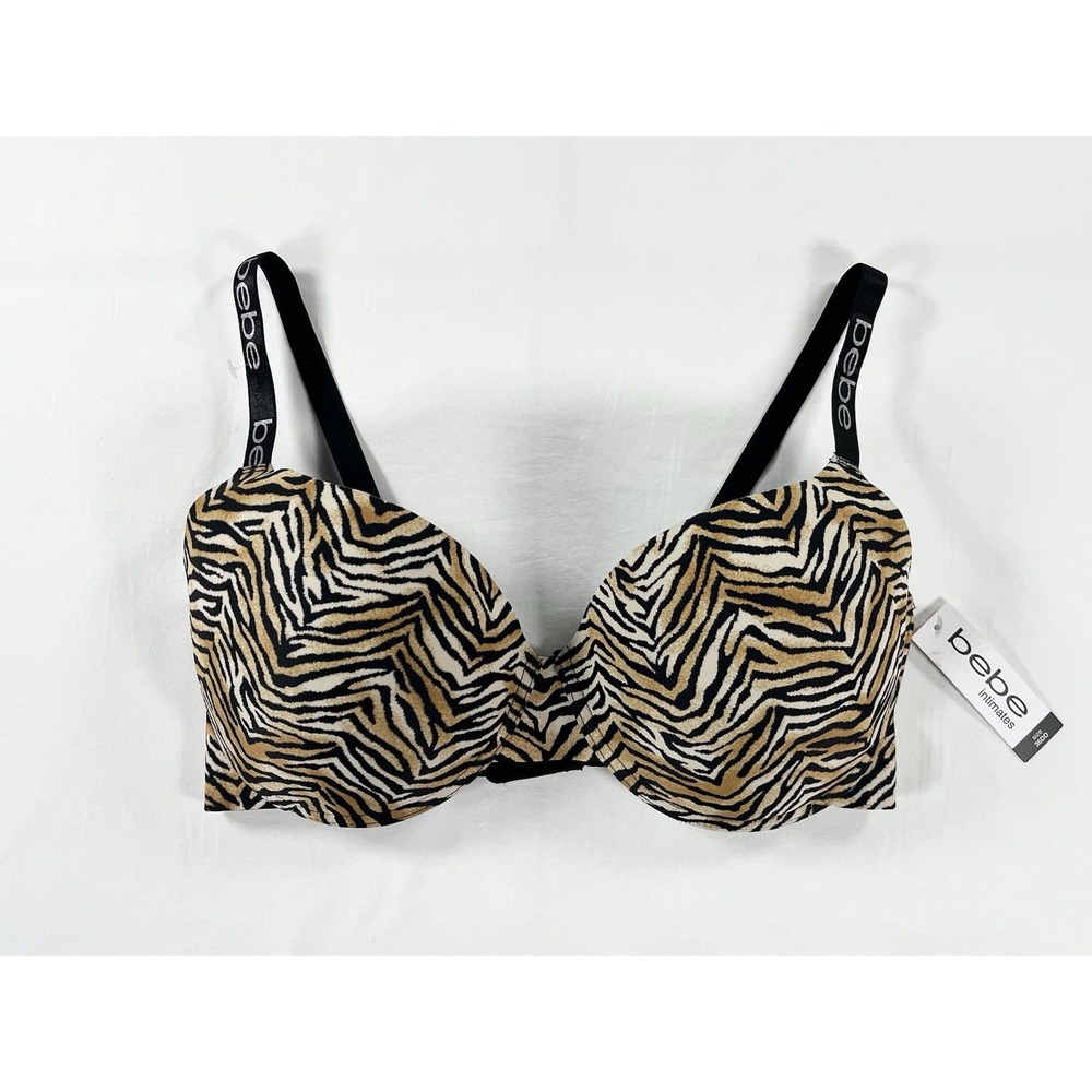 Bebe Intimates Tiger Stripe Seamless Underwire Gentle Lift Push Up Bra NWT 36DD